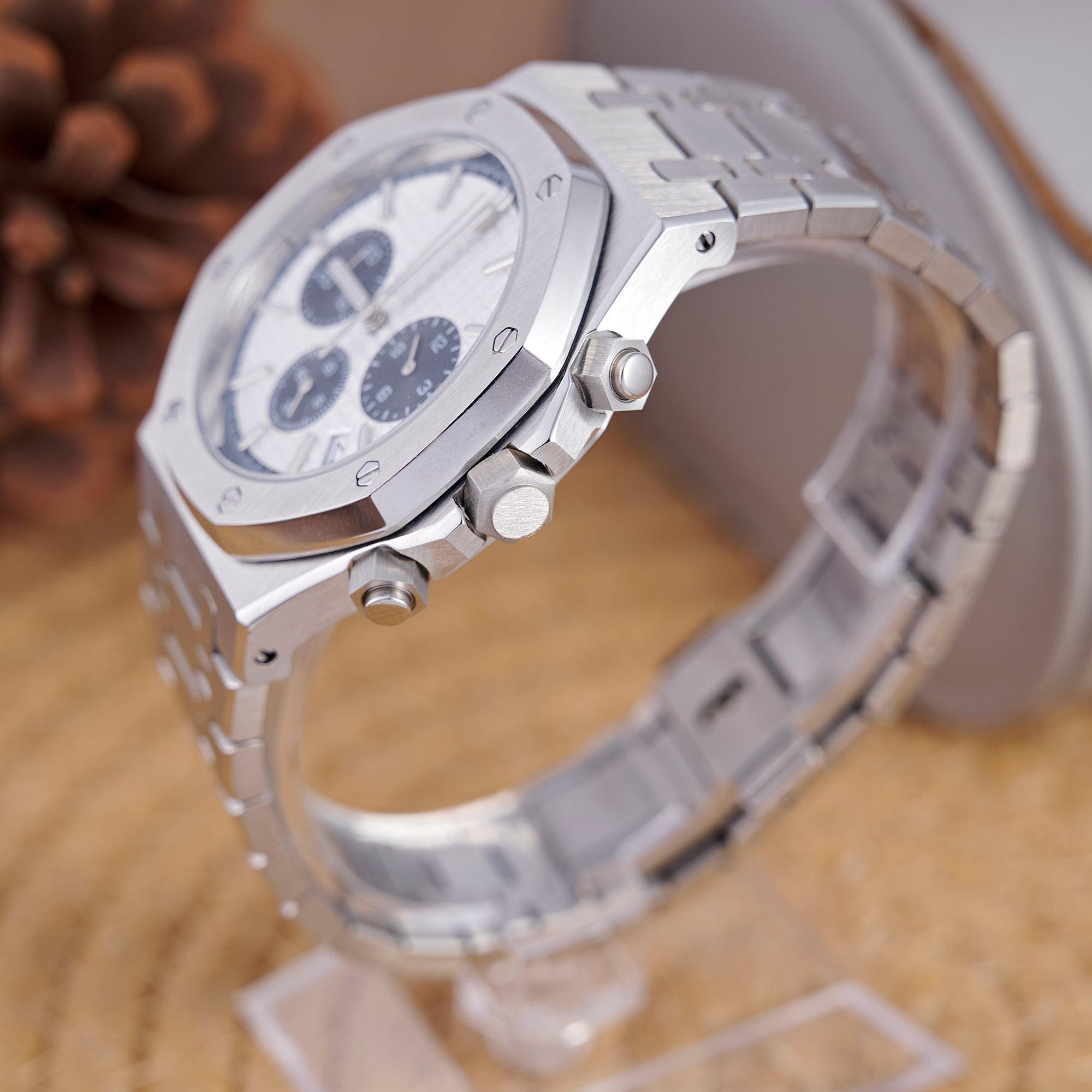 SEIKOAK WHITE SILVER CHRNO