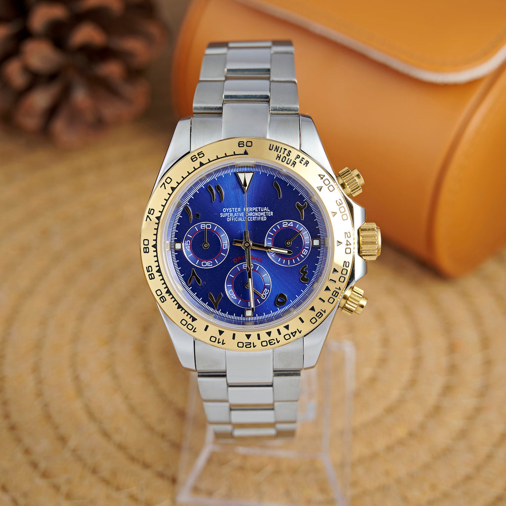 SEITONA ARABIC DIAL BLUE AND GOLD