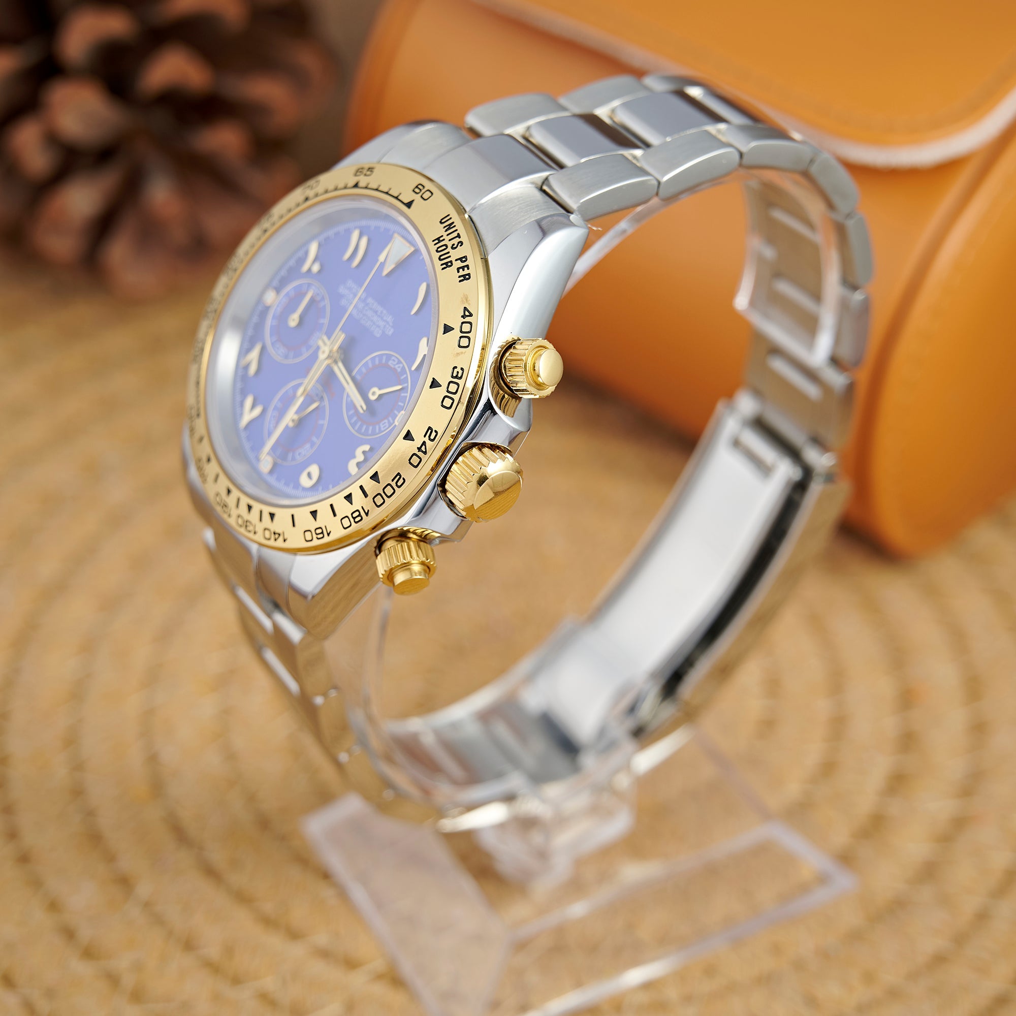 SEITONA ARABIC DIAL BLUE AND GOLD