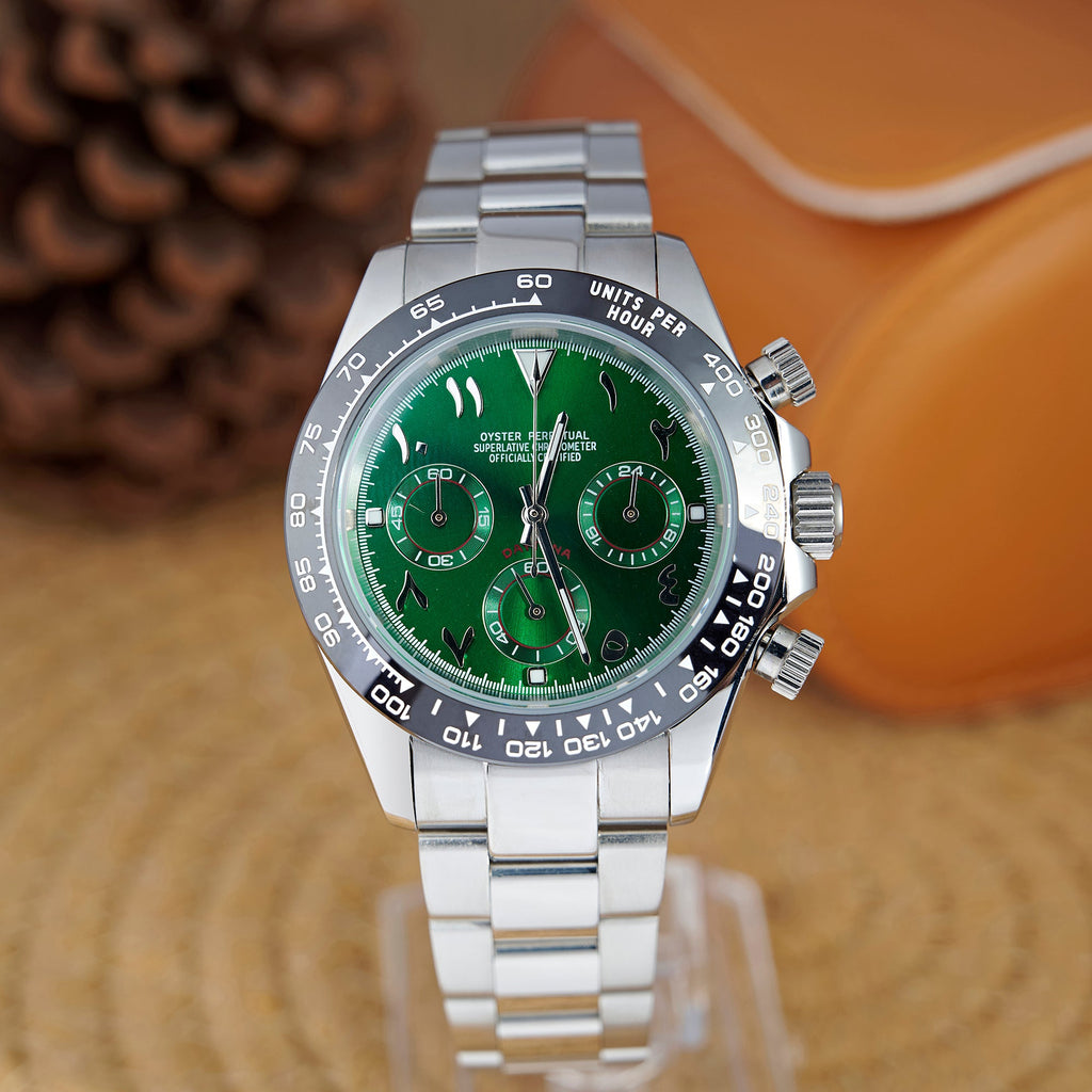 SEITONA ARABIC DIAL GREEN SILVER
