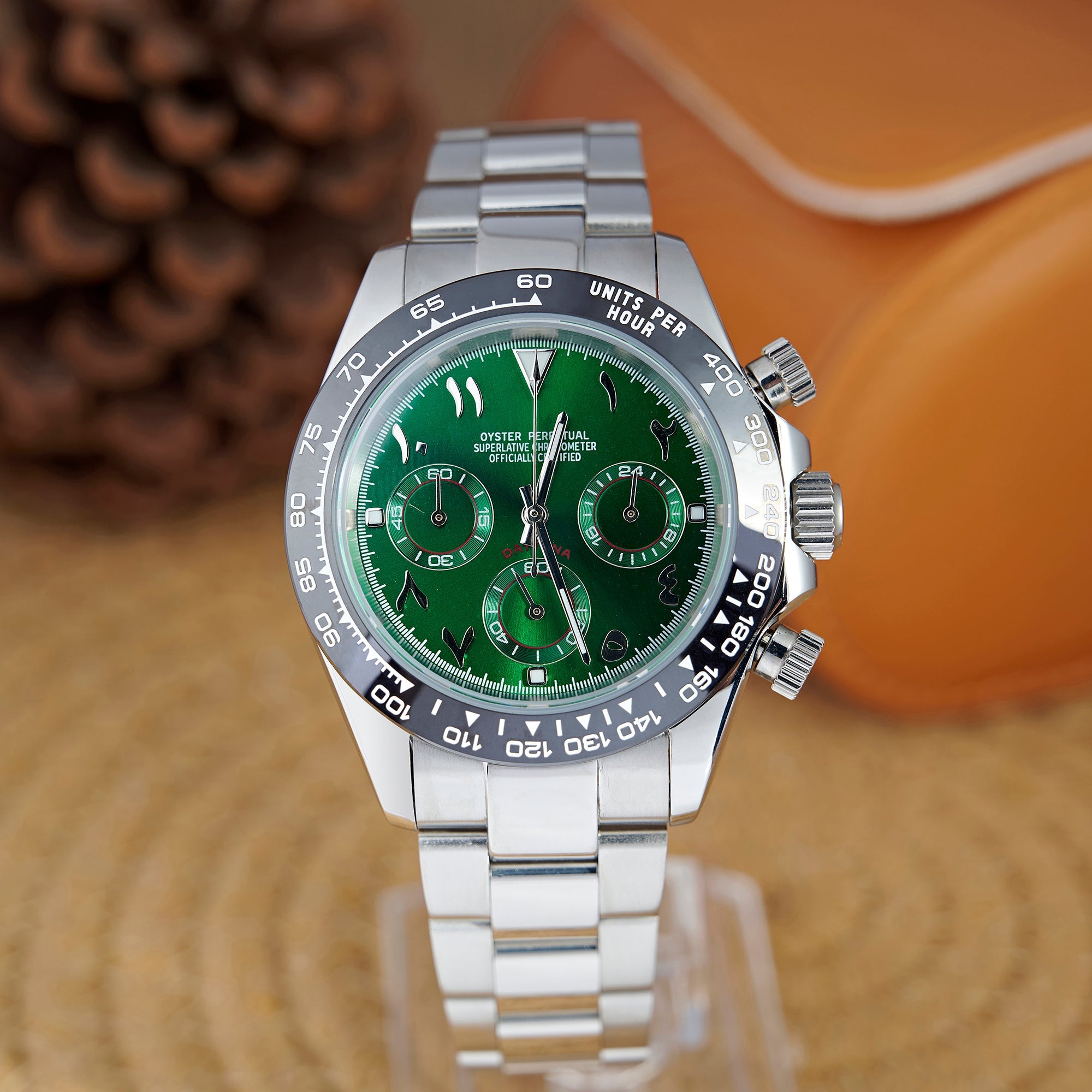 SEITONA ARABIC DIAL GREEN SILVER