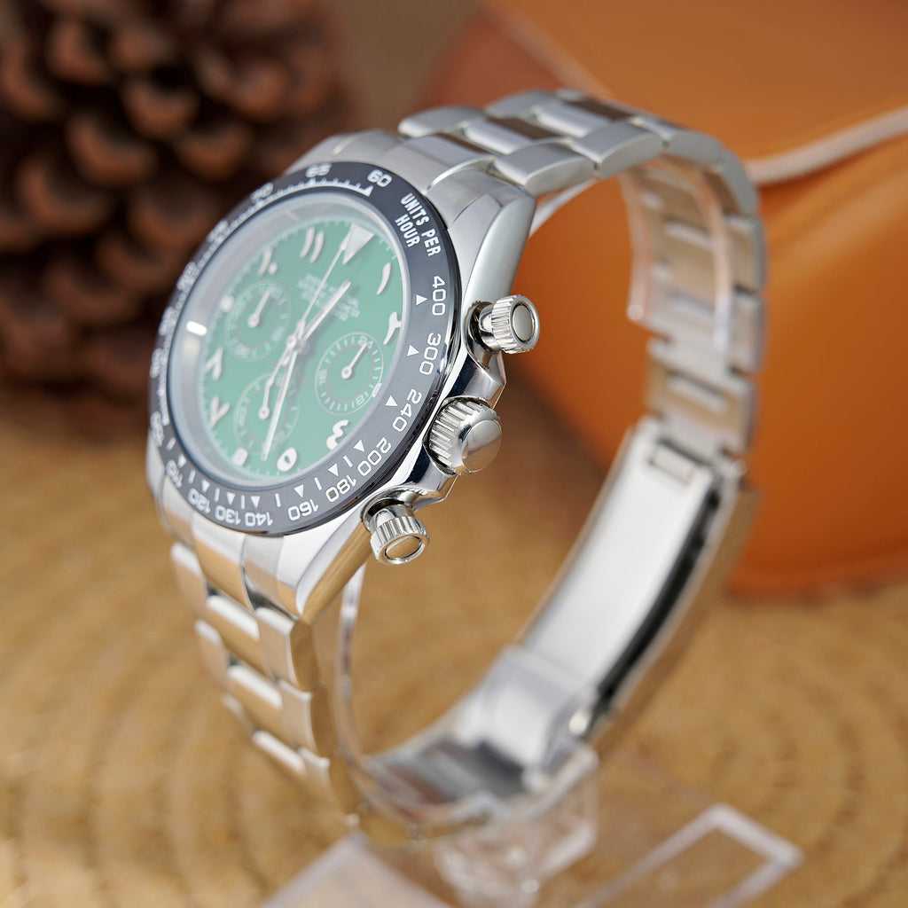 SEITONA ARABIC DIAL GREEN SILVER